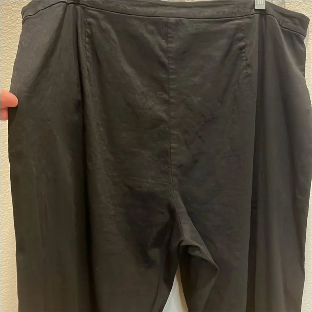 Eileen Fisher Linen Black Straight Leg Pants - Picture 6 of 11